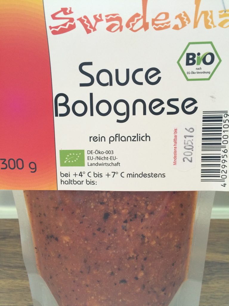 Svadesha vegane Sauce Bolognese