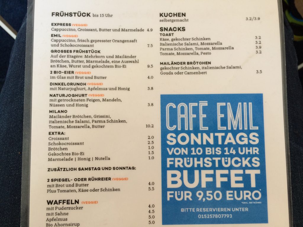 Café Emil im blauen Haus München Maxvorstadt