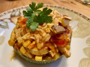 Gefüllte Zucchini, vegetarisch