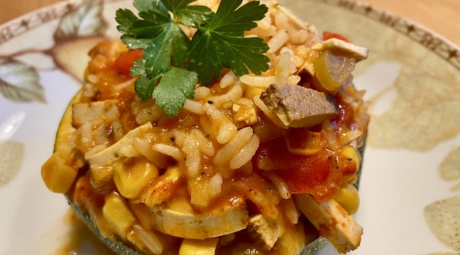 Gefüllte Zucchini, vegetarisch